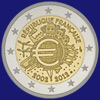2 € Frankreich 2012 - 10. Jahrestag der Euroeinführung